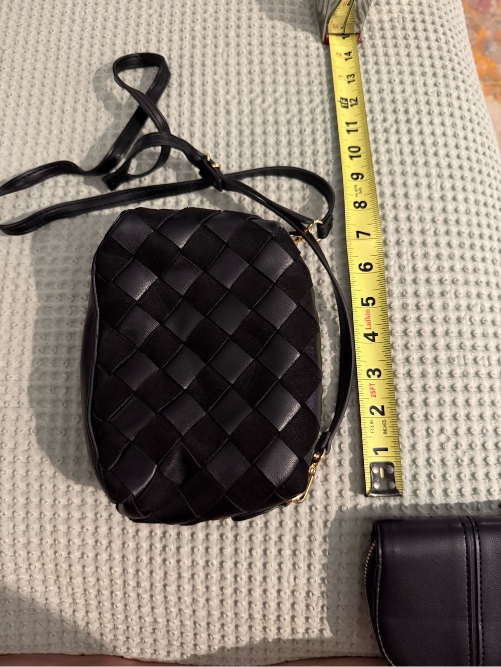 Woven Crossbody Bag in Black